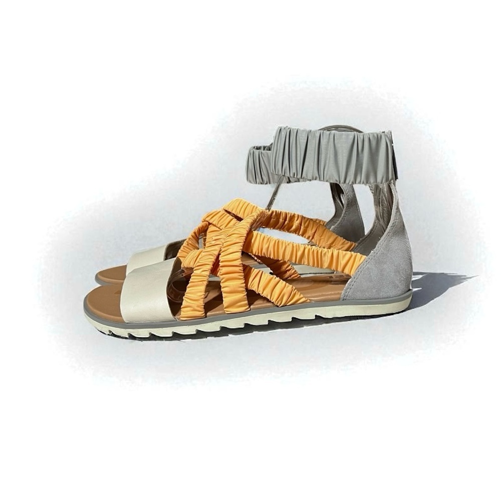 🌻Sorel Ella II Chrome Grey/Faded Spark Ankle Strap Sandals Size 10